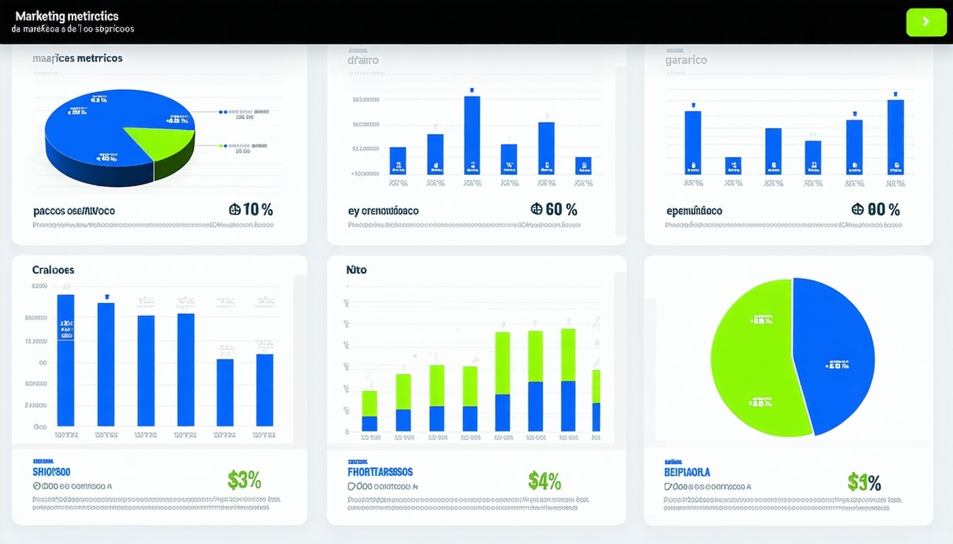 Gráficos de métricas de marketing digital